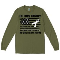 Army Green No One Fights Alone Pancreatic Cancer Awareness Long Sleeve Tee - Bettercallsaul