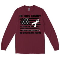 Burgundy No One Fights Alone Pancreatic Cancer Awareness Long Sleeve Tee - Bettercallsaul