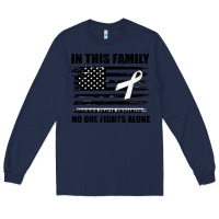 Navy No One Fights Alone Pancreatic Cancer Awareness Long Sleeve Tee - Bettercallsaul