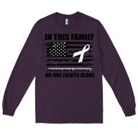 Plum No One Fights Alone Pancreatic Cancer Awareness Long Sleeve Tee - Bettercallsaul