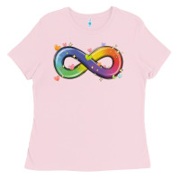 Bubblegum Pink infinity symbol autism Ladies Tee - MaliasSmallBusiness