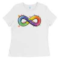 White infinity symbol autism Ladies Tee - MaliasSmallBusiness