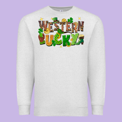 Western Lucky Premium Sweatshirt Designed By Fadigitalartstudio