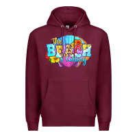 Burgundy The beach is calling Premium Hoodie - FaDigitalArtStudio