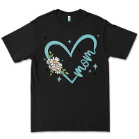 Black mom with heart and flowers Premium Tee - MaliasSmallBusiness