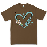 Cacao mom with heart and flowers Premium Tee - MaliasSmallBusiness