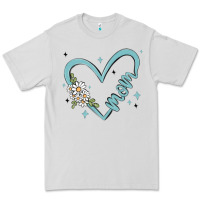 Dove Grey mom with heart and flowers Premium Tee - MaliasSmallBusiness
