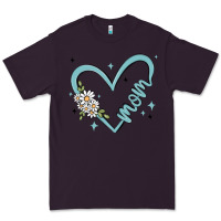 Plum mom with heart and flowers Premium Tee - MaliasSmallBusiness