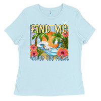 Baby Blue find me under the palms Ladies Tee - MaliasSmallBusiness