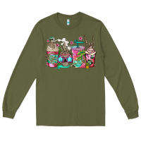 Army Green skeleton summer coffee cups Long Sleeve Tee - Jasminsmagicworld