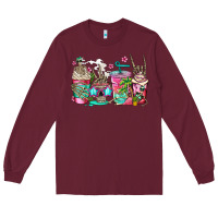 Burgundy skeleton summer coffee cups Long Sleeve Tee - Jasminsmagicworld