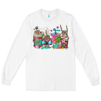White skeleton summer coffee cups Long Sleeve Tee - Jasminsmagicworld
