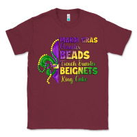 Burgundy mardi gras parades beads french quarter beignets k Classic Tee - LillyAllenDesigns