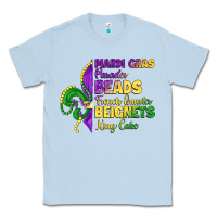 Dusty Blue mardi gras parades beads french quarter beignets k Classic Tee - LillyAllenDesigns