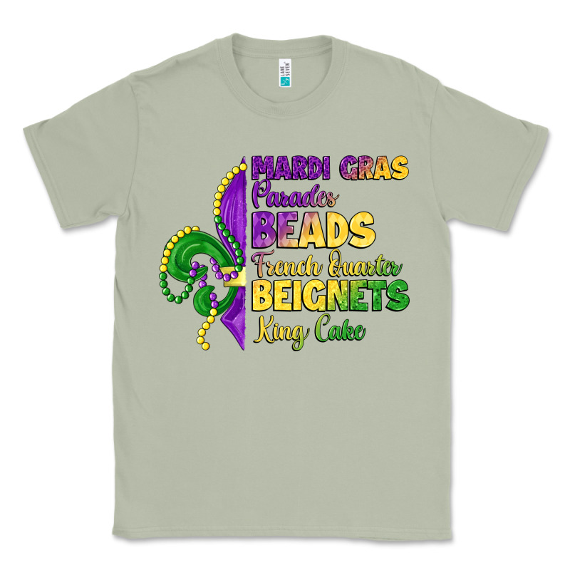Mardi Gras Parades Beads French Quarter Beignets K Classic Tee by LillyAllenDesigns | Teevron