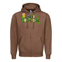 Chestnut Beer and shamrock Zipper Hoodie - CowGirlArtShop