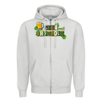 Dove Grey Beer and shamrock Zipper Hoodie - CowGirlArtShop