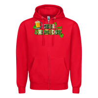 Red Beer and shamrock Zipper Hoodie - CowGirlArtShop