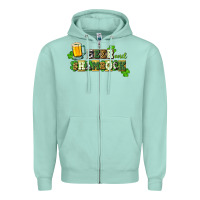 Seafoam Beer and shamrock Zipper Hoodie - CowGirlArtShop