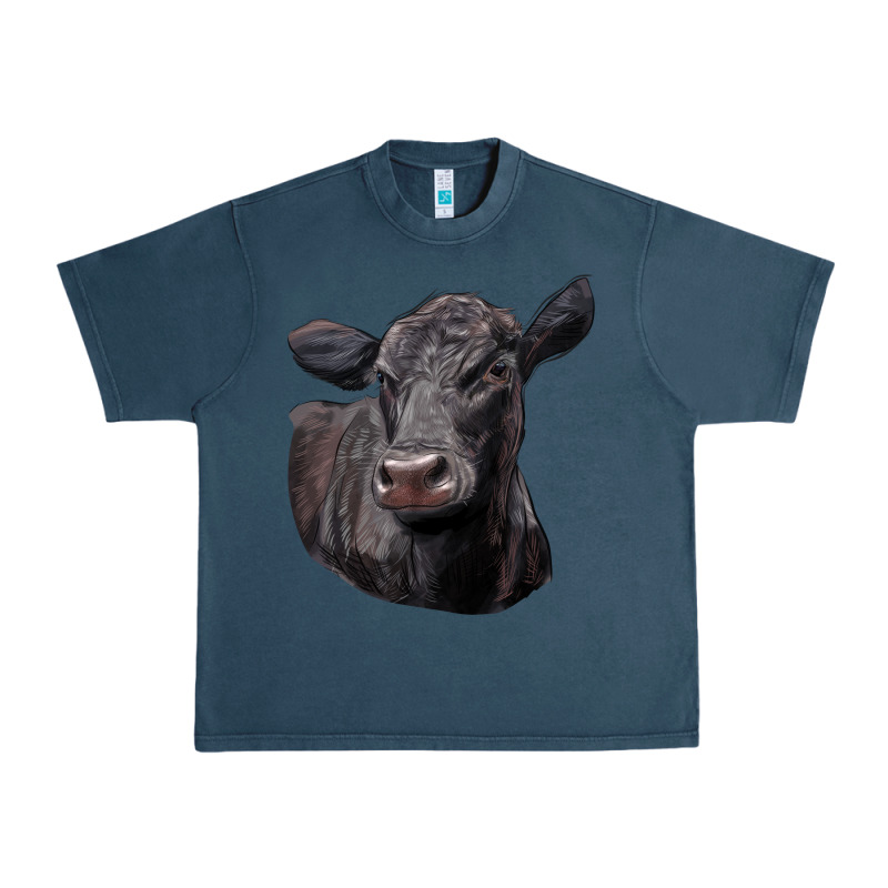 Black Angus Cow Illustrations Urban Heavy Tee by LillyAllenDesigns | Teevron