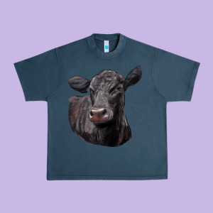 Black Angus Cow Illustrations Urban Heavy Tee Designed By Lillyallendesigns