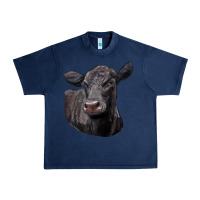 Navy Black Angus Cow Illustrations Urban Heavy Tee - LillyAllenDesigns