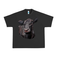 Pigment Black Black Angus Cow Illustrations Urban Heavy Tee - LillyAllenDesigns