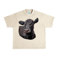 Sandshell Black Angus Cow Illustrations Urban Heavy Tee - LillyAllenDesigns