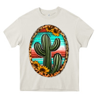 Cream serape and sunflower cactus Heavy Core Tee - Jasminsmagicworld