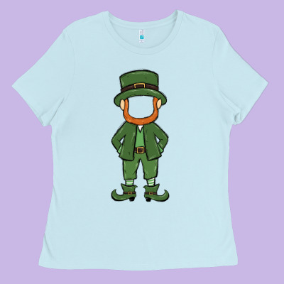 Leprechaun Boy Faceless Ladies Tee Designed By Maliassmallbusiness