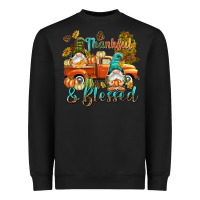 Black Fall Thankful and blessed Heavyweight Sweatshirt - NancyCooperArtShop