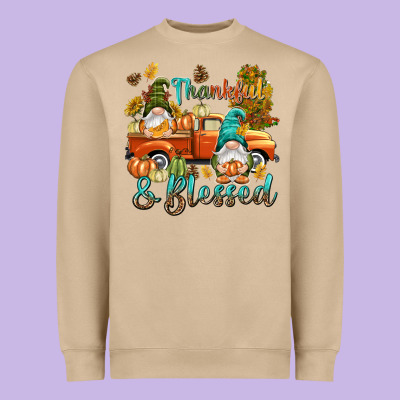Fall Thankful And Blessed Heavyweight Sweatshirt Designed By Nancycooperartshop