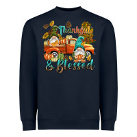 Navy Fall Thankful and blessed Heavyweight Sweatshirt - NancyCooperArtShop