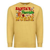 Antique Gold Santa's Favorite Nurse Premium Sweatshirt - FaDigitalArtStudio