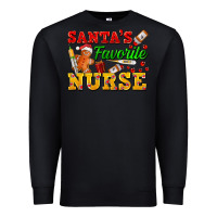 Black Santa's Favorite Nurse Premium Sweatshirt - FaDigitalArtStudio