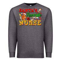 Charcoal Heather Santa's Favorite Nurse Premium Sweatshirt - FaDigitalArtStudio