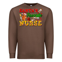 Chestnut Santa's Favorite Nurse Premium Sweatshirt - FaDigitalArtStudio