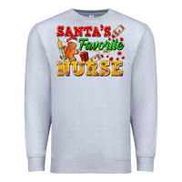 Heather Grey Santa's Favorite Nurse Premium Sweatshirt - FaDigitalArtStudio