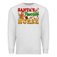 Oatmeal Heather Santa's Favorite Nurse Premium Sweatshirt - FaDigitalArtStudio