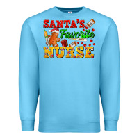 Ocean Blue Santa's Favorite Nurse Premium Sweatshirt - FaDigitalArtStudio
