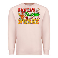 Pale Pink Santa's Favorite Nurse Premium Sweatshirt - FaDigitalArtStudio