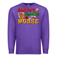 Purple Santa's Favorite Nurse Premium Sweatshirt - FaDigitalArtStudio