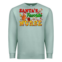 Seafoam Santa's Favorite Nurse Premium Sweatshirt - FaDigitalArtStudio