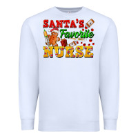 White Santa's Favorite Nurse Premium Sweatshirt - FaDigitalArtStudio