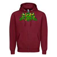 Burgundy Just a girl who loves St. Patrick's Day Zipper Hoodie - HowdyJamesFarm