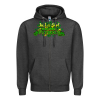 Charcoal Heather Just a girl who loves St. Patrick's Day Zipper Hoodie - HowdyJamesFarm