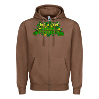Chestnut Just a girl who loves St. Patrick's Day Zipper Hoodie - HowdyJamesFarm