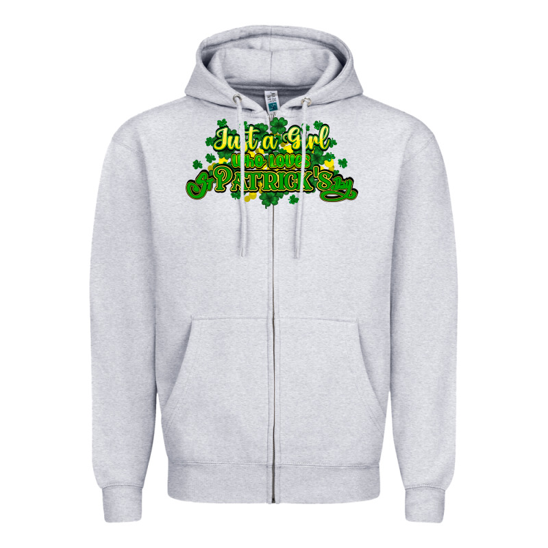 Just A Girl Who Loves St. Patrick's Day Zipper Hoodie by HowdyJamesFarm | Teevron