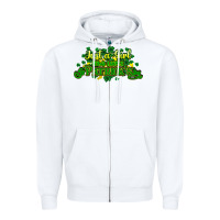 White Just a girl who loves St. Patrick's Day Zipper Hoodie - HowdyJamesFarm