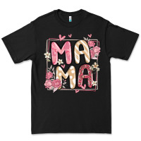 Black floral mama Premium Tee - MaliasSmallBusiness